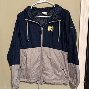 Columbia Notre Dame Dark Blue and Gray Windbreaker Jacket